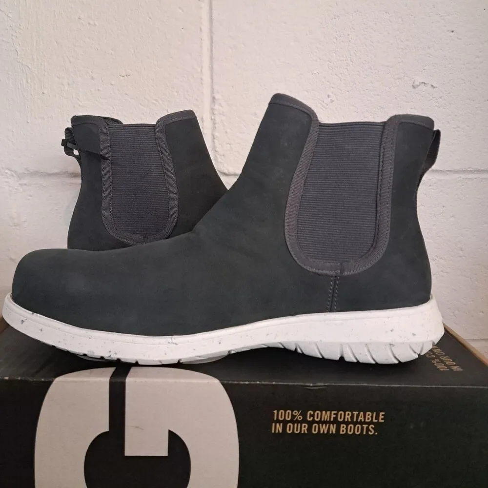 BOGS Cypress Chelsea Safety Toe Composite Waterproof Boots Gray  Womens Size 9.5